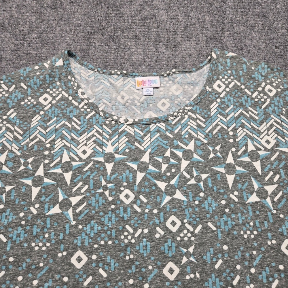 LulaRoe Irma Top Tunic Womens XL Geometric Print Round Neck Short Sleeve New - Picture 2 of 9